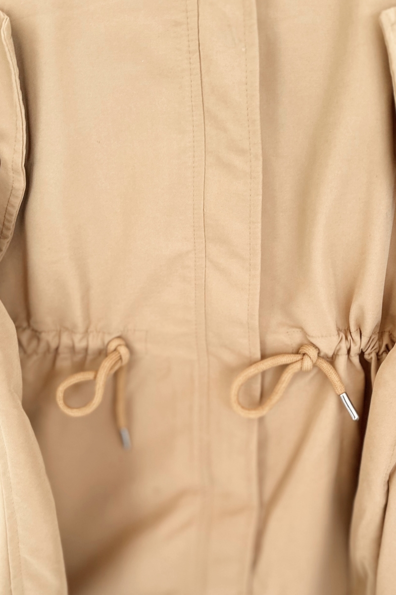 Kapüşonlu Fermuarlı Camel Kap TB208