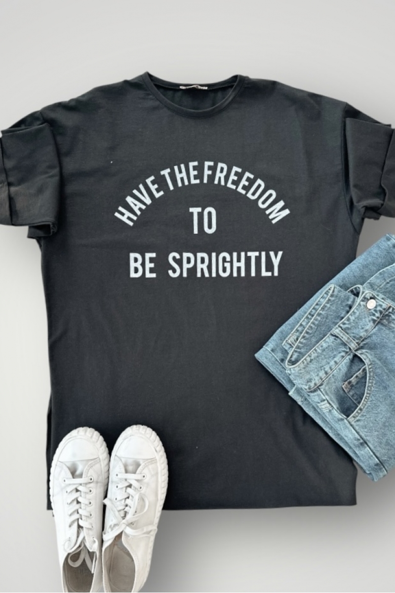 Have Baskılı Siyah T-shirt   TB326